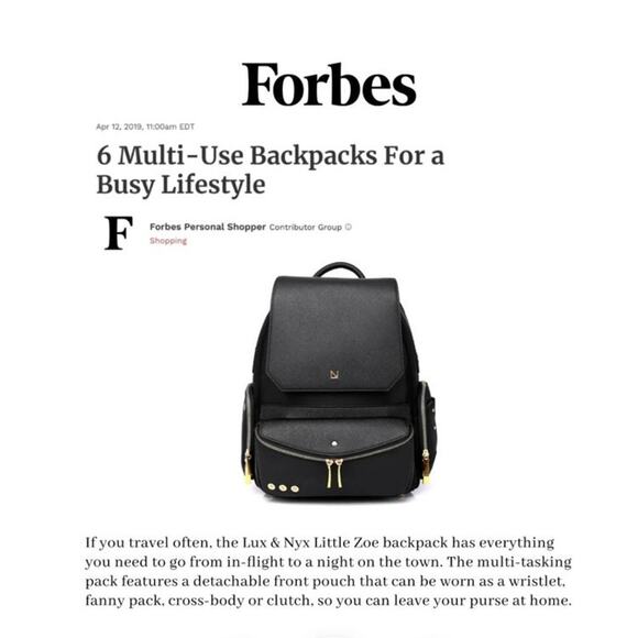 LITTLE ZOE 13” LAPTOP BACKPACK WITH DETACHABLE CLUTCH - Picture 7 of 10